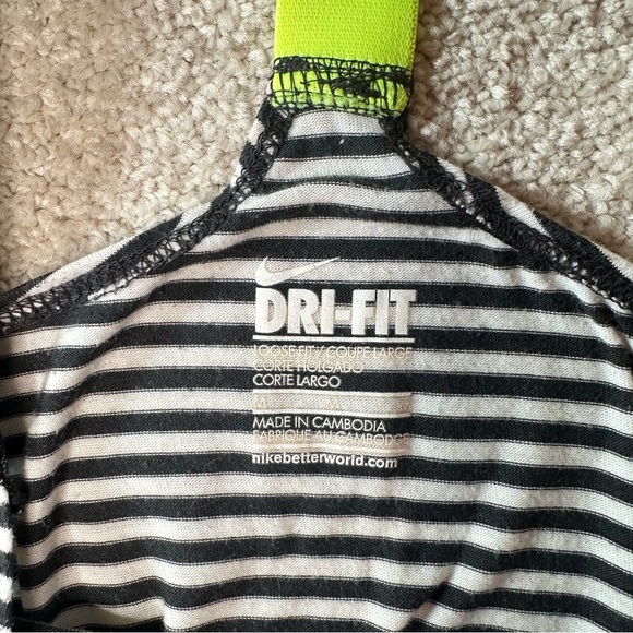 Nike Black and White Striped Racerback Tank Top, Medium - Picture 3 of 5
